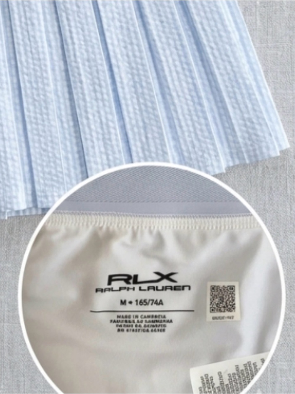 NWT RLX Ralph Lauren Light Blue Golf Skort Seersucker M - Picture 3 of 7